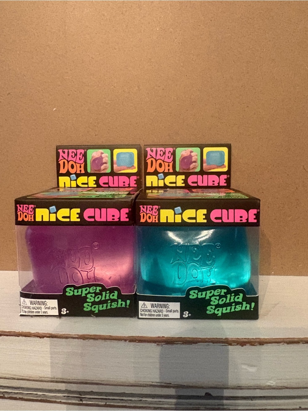 Nee Doh Nice Cube Super Solid Squish Kids Toy - Purple & Teal